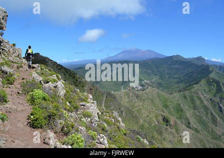Itinerario a piedi in Teno Parco Rurale a Tenerife Foto Stock