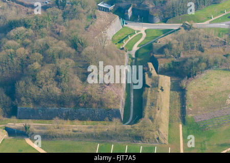 Mosa (55), Ville de Verdun, la Citadelle, remparts (vue aerienne) // Francia, della Mosa (55), la città di Verdun, Citadel, merli (antenna Foto Stock