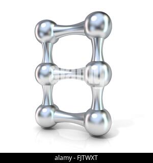 Font molecolare cifre numeriche raccolta, 8 - otto. 3D render illustrazione isolati su sfondo bianco. Foto Stock