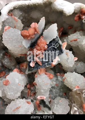 Apophyllite stilbite calcite Foto Stock