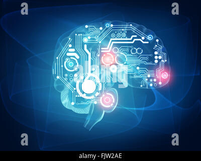 Il futuristico cervello umano Foto Stock