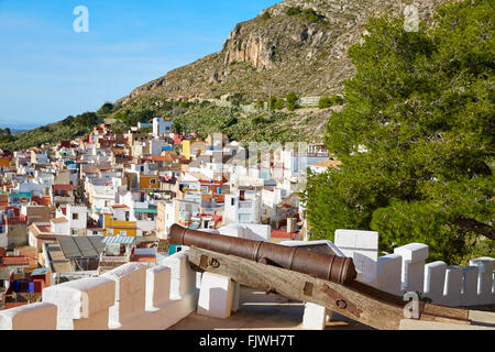 Cullera cannon a Torre de la Reina Mora torre a Valencia in Spagna Foto Stock