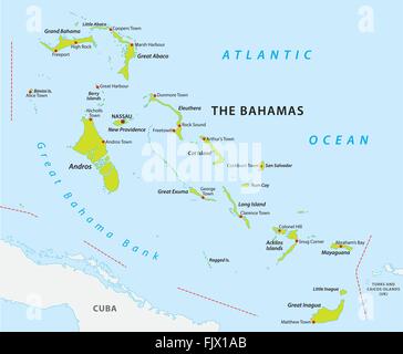 Mappa di Bahamas Illustrazione Vettoriale