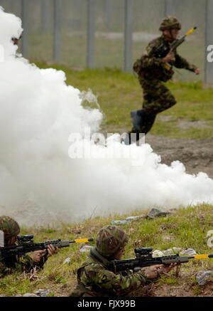 AJAXNETPHOTO. 2005 - Royal Marines - di 40 COMMANDO brigata durante una spiaggia testa assalto anfibio. Foto:JONATHAN EASTLAND/AJAX REF:50310/479 Foto Stock