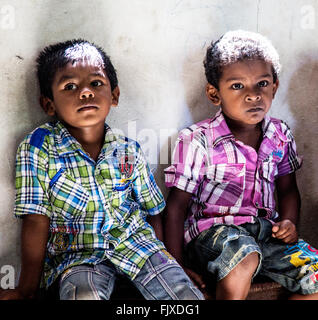 Indian Junior Scuola bambini India Kerala Foto Stock