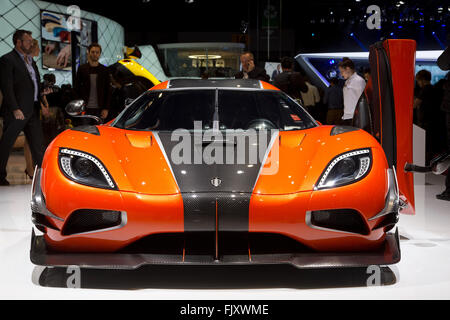 Koenigsegg Agera finale di uno dei 1 hypercar presso il Motor Show di Ginevra 2016 Foto Stock