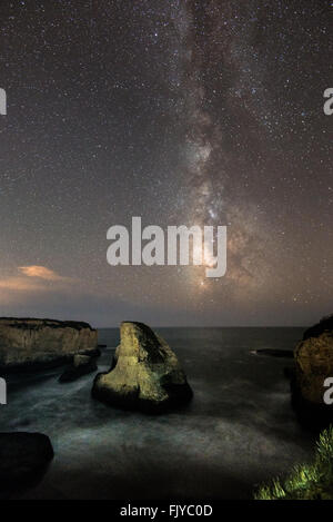 Pinna di squalo Cove con Via Lattea, Davenport California Foto Stock