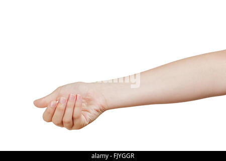 Teen femmina mano per trattenere qualcosa Foto Stock