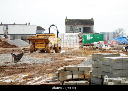 Un sito di costruzione di nuove abitazioni a prezzi accessibili a Redruth in Cornovaglia, England, Regno Unito Foto Stock