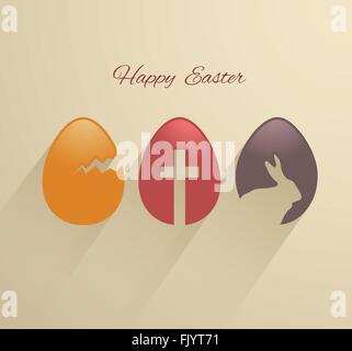 Le uova di pasqua design piatto Illustrazione Vettoriale