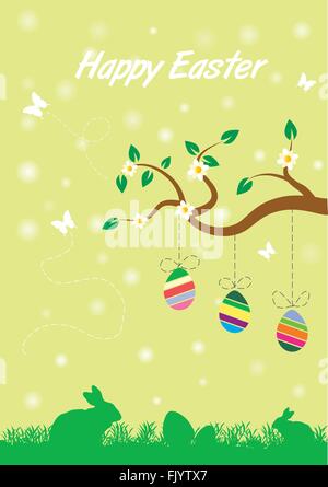 Felice Pasqua biglietto di auguri Illustrazione Vettoriale