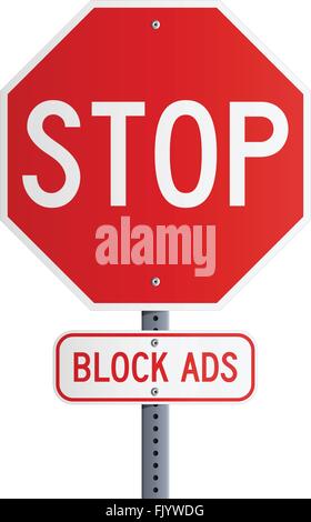 Stop - Bloccare gli annunci Illustrazione Vettoriale