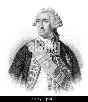 L'ammiraglio della flotta Edward Hawke, primo Baron Hawke, 1705-1781, un Royal Navy officer Foto Stock