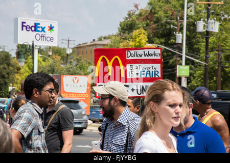 Salario minimo manifestanti di Austin in Texas Foto Stock