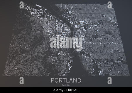 Portland, mappa, vista satellitare, Oregon State, Stati Uniti Foto Stock