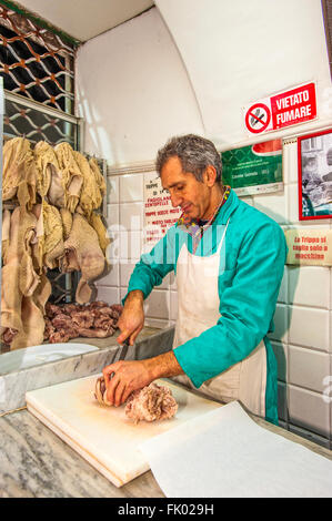 Italia Liguria Genova Tripperia La Casana - vico Casana - Antica Tripperia in centro storico - Preparazione della trippa Foto Stock