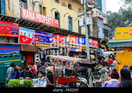 Negozi, bancarelle e commercianti, la Vecchia Delhi, India, Asia Foto Stock