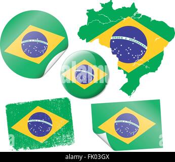 Bandiere brasiliane Illustrazione Vettoriale