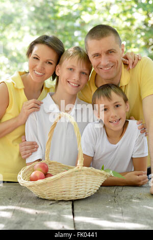 Famiglia avente picnic Foto Stock