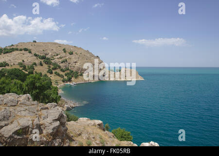 Il lago di Van e Isola Akdamar, Anatolia Orientale, Turchia Foto Stock