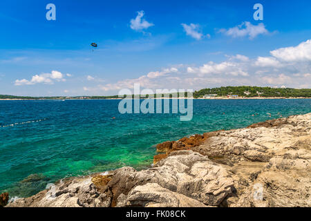 Wild beach a Pola, Croazia, Europa Foto Stock