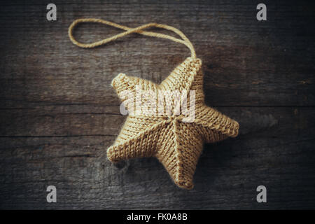 Stella a maglia per albero di Natale Foto Stock