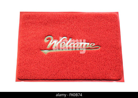 Benvenuto capet porta isolata su sfondo bianco. Foto Stock