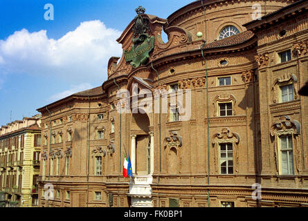 L'Italia, Piemonte, Torino, Palazzo Carignano di Guarino Guarini Foto Stock