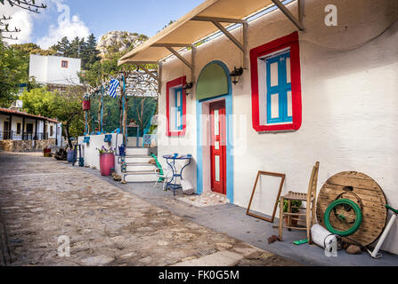 Accattivante Zia villaggio greco a isola di Kos Foto Stock