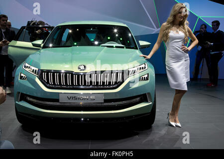 Skoda Vision S al Salone di Ginevra 2016 Foto Stock