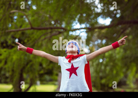 Little Boy vestito come superman Foto Stock