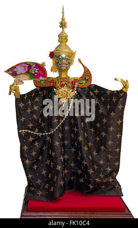 Marionette Thai bambola isolati su sfondo bianco Foto Stock