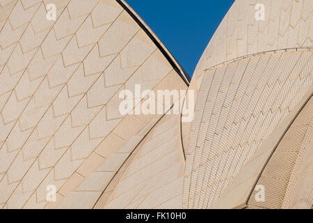 La ceramica di tetto di tegole di Sydney Opera House Foto Stock