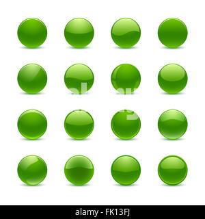 Verde vuoto pulsanti rotondi per il sito web o app Foto Stock