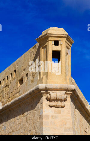 Vedette, lookout post a Fort St Elmo, Floriana, Valletta, Malta Foto Stock