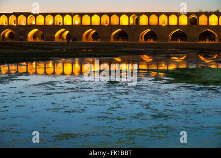 Si o ponte Seh, ESfahan. L'Iran. Foto Stock