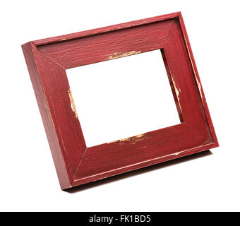 Red empty picture frame isolati su sfondo bianco Foto Stock