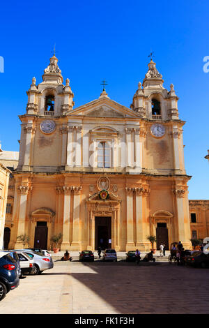 St Pauls Cathedral, Mdina, Malta Foto Stock