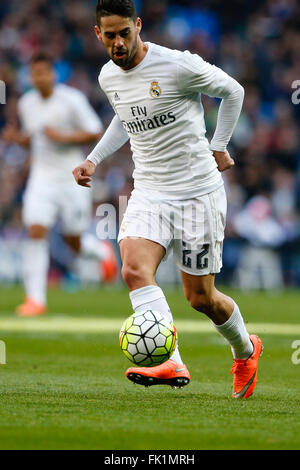 Madrid, Spagna. 05 Mar, 2016. Francisco Alarcon Romana (22) Real Madrid. La Liga tra Real Madrid contro Celta de Vigo al Santiago Bernabeu Stadium in Madrid, Spagna Credito: Azione Sport Plus/Alamy Live News Foto Stock