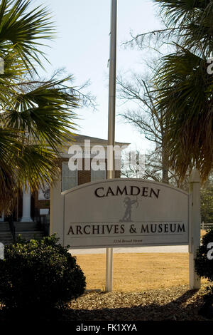 Camden Archivio Museo della Carolina del Sud e Stati Uniti d'America Foto Stock