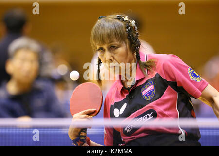 Osaka, Giappone. Mar 5, 2016. Kimie Bessho Tennis da tavolo : Giappone aprire Para Campionati di Ping Pong Wimen sedia a rotelle della Divisione G1 a rapporti di amicizia Maishima di Osaka in Giappone . © Giovanni Osada AFLO/sport/Alamy Live News Foto Stock