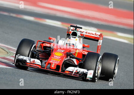 Sebastian Vettel, Ferrari durante un test di Formula Uno giorni sul Circuito de Barcelona-Catalunya, Spagna dal 22 febbraio al 25 2016 Foto Stock