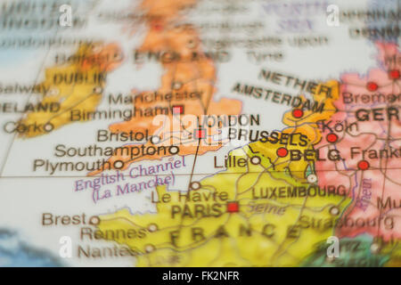 Bellissima foto di una mappa di Inghilterra e la capitale Londra . Foto Stock