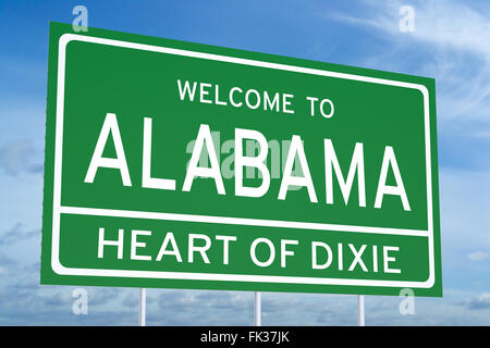 Benvenuti in Alabama il concetto di stato sul cartello stradale Foto Stock