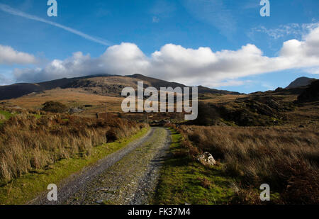 Snowden Yr Wyddfa dal percorso Rhyd-Ddu a Rhyd-Ddu Snowdonia Gwynedd Galles del Nord Foto Stock