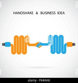 Handshake segno astratto modello di disegno. Business concetto creativo. Illustrazione Vettoriale Illustrazione Vettoriale