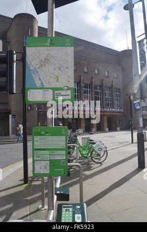 Citybike cycle hire scheme, Liverpool, Marzo 2016 Foto Stock