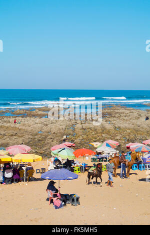 Spiaggia, Ain Diab, Casablanca, Marocco, Africa settentrionale Foto Stock