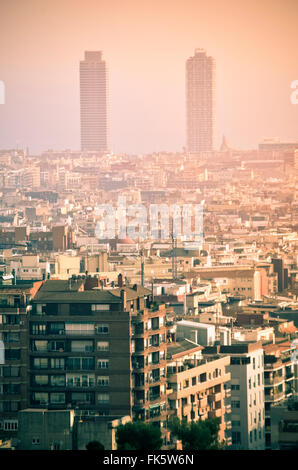 Inquinamento. Barcellona, in Catalogna, Spagna. Foto Stock