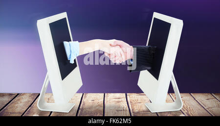 Immagine composita di close up di un business di persone la chiusura di una trattativa Foto Stock